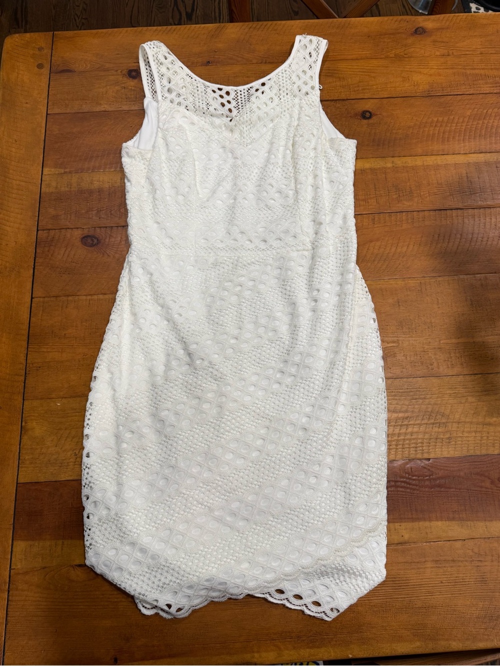 Guess White Crochet Midi Dress